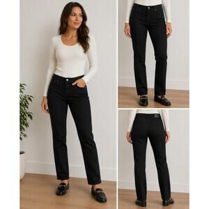 Lauren Ralph Lauren Black Straight Leg Jeans Size 10 Mid Rise